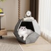 BENCMATE Pet Crates and Houses Multi-Functional Cat Nest Side Table, Stylish Useful Pet Bed and Living Room Furniture 2-in-1, Gray, 17.7"*17.1"*9.1" - 2 of 4