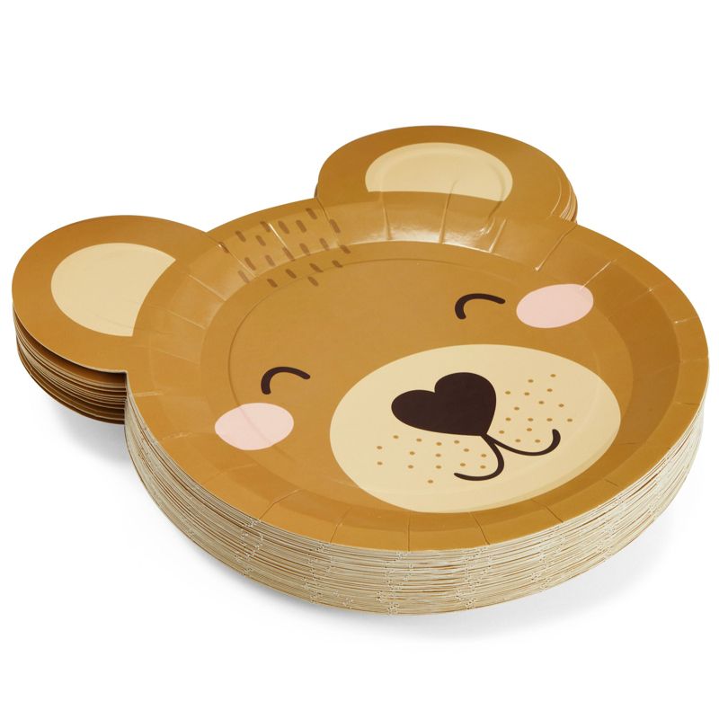 Sparkle and Bash 48-Pack Teddy Bear Disposable Paper Plates for Baby Shower Decorations, 11x11 in, 5 of 7