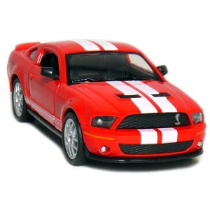 KiNSMART 2007 Ford Shelby GT500 Red with Racing Stripes 1:38 Scale 5 Inch Die Cast Metal Model Toy Muscle Car - 1 of 4