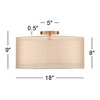 Possini Euro Design Modern Ceiling Light Semi Flush Mount Fixture 18" Wide Antique Brass 3-Light Champagne Organza Double Drum for Bedroom Kitchen - 4 of 4