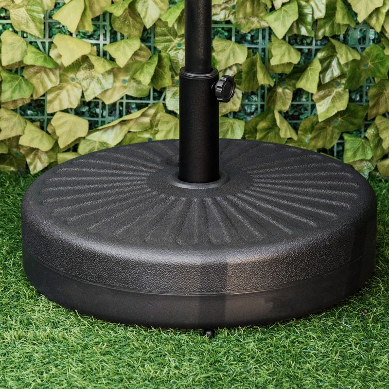 Outsunny Fillable Patio Umbrella Base Stand, Round Plastic Umbrella Holder for Outdoor, Patio, Garden, Deck and Beach, Fit Dia 38mm Pole, Black, 3 of 7