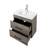 GlasFlength Bathroom Storage Cabinets Modern Wall Mounted Vanity with Double Drawers and Mirror for Contemporary Bathrooms, Gray, 31.5"*17.7"*18.9" - 4 of 4