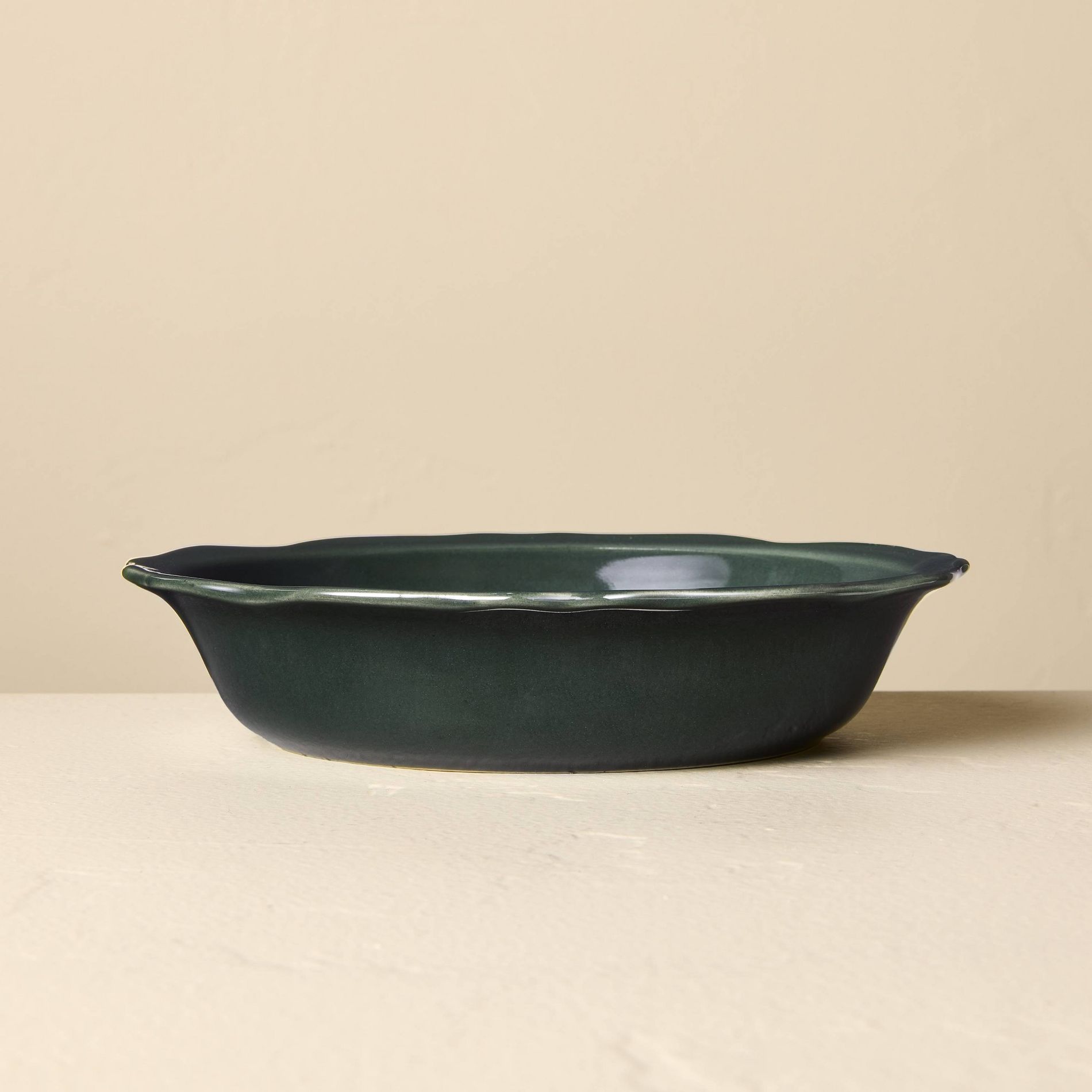 8" Stoneware Carved Ribbed Edge Grain Bowl Green - Hearth & Hand™ with Magnolia