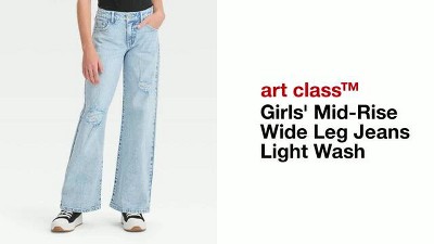 Girls' Mid-rise Wide Leg Jeans - Art Class™ Light Wash : Target