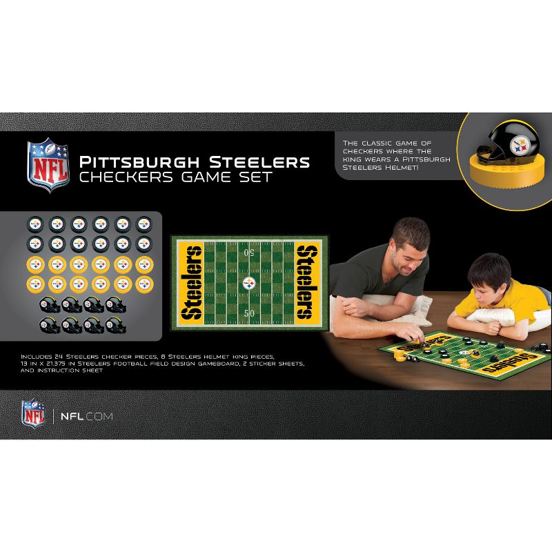 MasterPieces Officially licensed NFL Pittsburgh Steelers Checkers Board Game for Families and Kids ages 6 and Up, 4 of 6