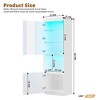KTMBDW Display Cabinet with Doors and Glass Shelves, 67" Tall Bookcase with LED Lights and Open Countertop, 5 Tier Display Case for Living Room - 3 of 4
