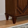 ORRD 65.2" Mid Century Buffet Cabinet with Storage, Geometric Accent Coffee & Wine Bar, Large Console for Living Room & Kitchen (Walnut) - 2 of 4