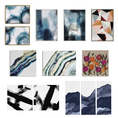 Sylvie Palm I and II Black and White Framed Canvas Set