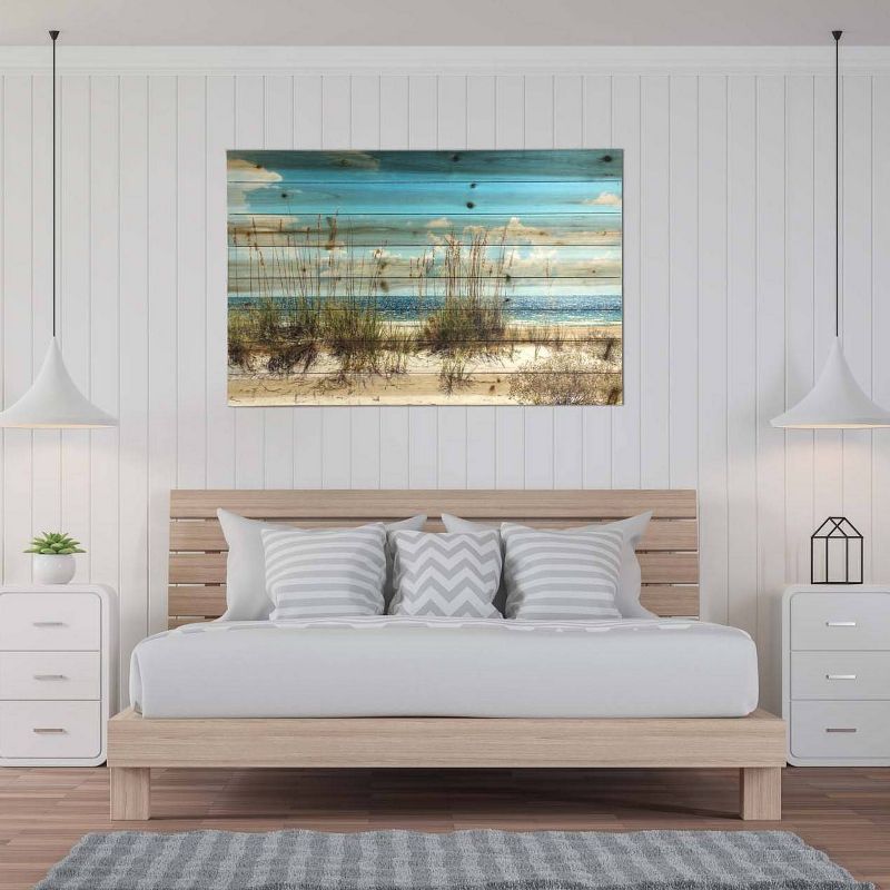 48&#34; x 30&#34; Sand Dunes Print on Planked Wood Wall Sign Panel Blue - Gallery 57, 3 of 6