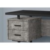Vynxaria Computer Desk, Home Office, Laptop, Left, Right Set-up, Storage Drawers, 60"l, Work, Black And Grey Concrete Laminate - 2 of 4