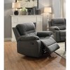 Leatherette Upholstered Glider Rocker Recliner Motion Chair with Cushion Seat, Extra Padding, Pine Wood Frame and Metal Reclining Mechanism - 2 of 4
