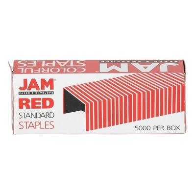 JAM Paper 5000ct Standard Size Colorful Staples - Ruby Red