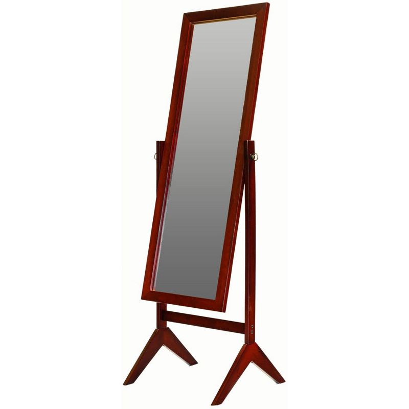 Legacy Decor Wood Rectangular Cheval Floor Mirror Free Standing Mirror, 1 of 5