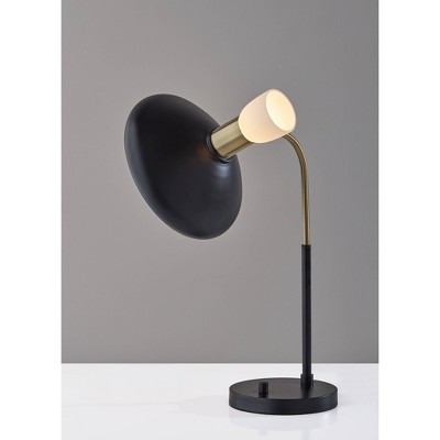 Patrick Black and Brass Adjustable Metal Desk Lamp