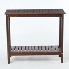 Okak Vintage Wooden Console Table with Bottom Shelf, Entryway Table with Stripe Design, Accent Table for Living Room, Hallway, Brown - 4 of 4