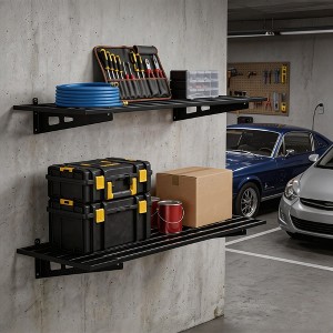 2-Pack Heavy Duty Garage Wall Shelving, 2x6ft Steel Wall Mounted