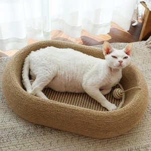 3-in-1 Sisal Scratching Board Bed, for Indoor Cats, Large Oval Cat Scratching Board, Toys for Playing and Nursing Paws Cat Scratching Pad - 1 of 4