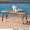 Dexmalle Rustic Style Industrial Wood And Metal Coffee Table With Accent Table - 3 of 4