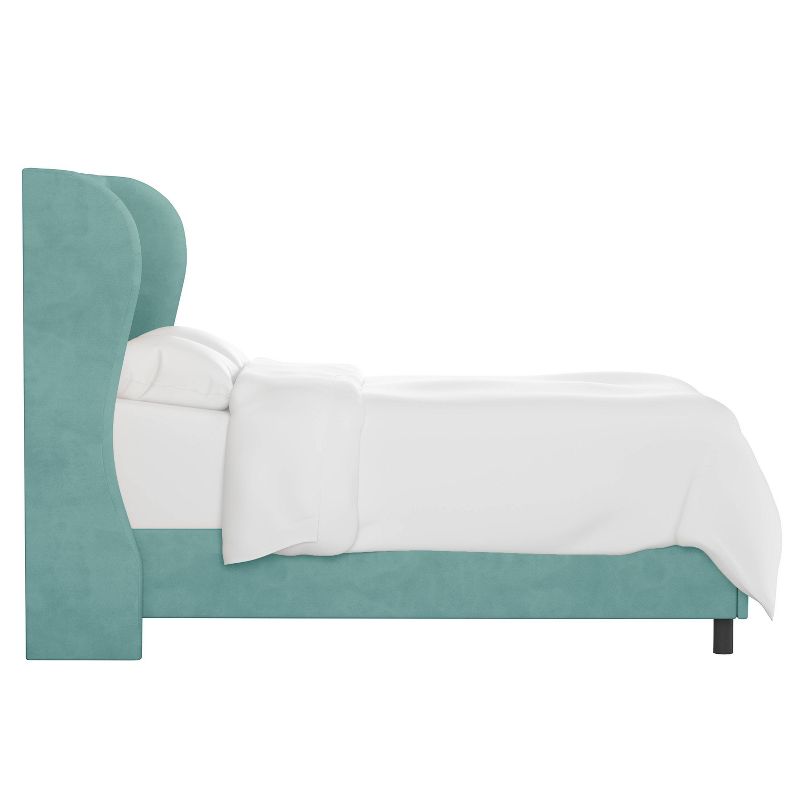 Skyline Furniture Tufted Velvet Upholstered Wingback Bed, 4 of 11