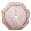 Kurt Adler 60-Inch Ivory Dupion With Center Quilting and Embroidered Border Tree Skirt - 3 of 4