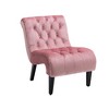 APRILSOUL Velvet Modern Velvet Armless Accent Leisure Chair, Upholstered Fabric Button Comfortable Chair with Wooden Legs - 4 of 4