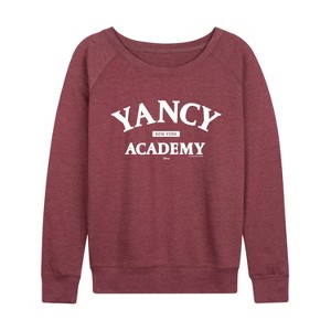 Women's - Disney - Yancy Academy Lightweight French Terry Wide Neck Long Sleeve Graphic Shirt - 1 of 4