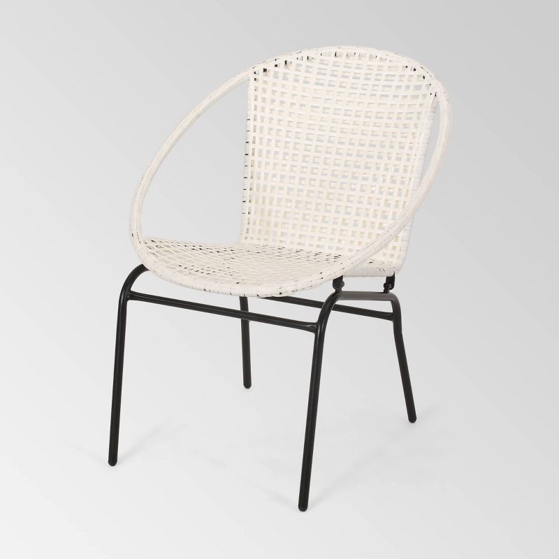 Java 2pk Faux Rattan Modern Club Chairs - Christopher Knight Home, 4 of 8