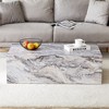 39.3" Coffee Table with Marble-Pattern Texture for Living Room, Side Table, and Multi-Use Spaces - 3 of 4