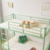 Karl Home Green Twin Over Twin Steel Bunk Bed Frame Ladder Bedroom Dorm Room for Kids Adult Children - 4 of 4