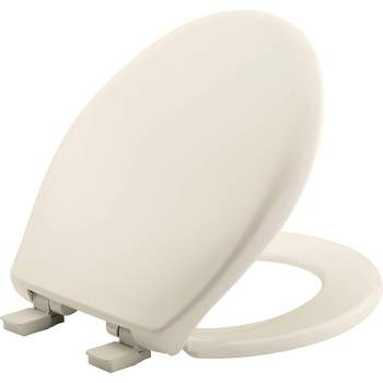 Affinity Soft Close Round Plastic Toilet Seat with Easy Cleaning and Never Loosens Beige - Mayfair by Bemis