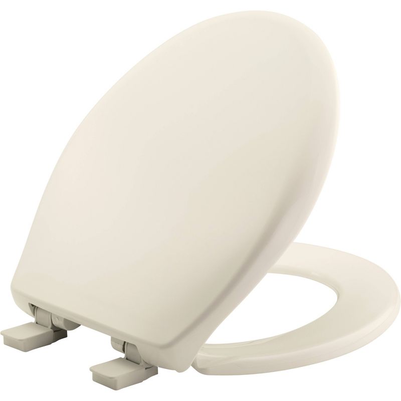 Affinity Soft Close Round Plastic Toilet Seat with Easy Cleaning and Never Loosens Beige - Mayfair by Bemis, 1 of 10