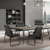 Dsvimoy Task and Office Chair Reception Chair with Padded Armrests and Sled Base for Office, Black, 39"*13"*22" - 2 of 4