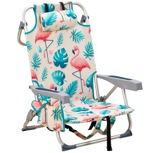 FURNIinspire Outdoor Portable Chair Durable Design for Camping and Backyard Relaxation, Flamingo, 24.8"*25.6"*32.28" - 1 of 4