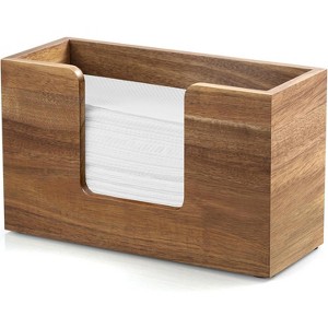 Wooden Paper Towel Dispenser for Countertop, Multifold Holder for C-Fold & Z-Fold Paper Towels - 1 of 4