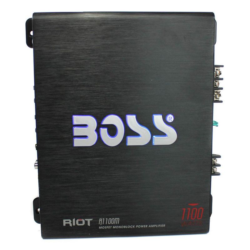 Boss Audio Systems R1100M Riot 1100 Watt Monoblock Class A/B 2-4 Ohm Car Audio High Power Amplifier with Mosfet Power Supply and Bass Remote Control, 3 of 8