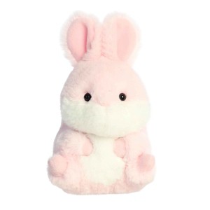 Aurora Mini Bunny Pink Rolly Pet Playful Stuffed Animal 5" - 1 of 4