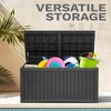 Infurnic Deck Boxes, Waterproof Deck Box with Large Storage Capacity for Patio Furniture, Garden Tools, All Weather Use, Black, 60.8"*28.4"*29.2" - 3 of 4