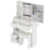 Ridstar 29.2 in. W Small Size Left Drawer Desktop Vanity Table with High Capacity Storage For Small Space-White - 4 of 4