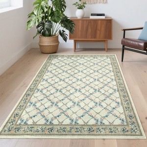 Modern Area Rugs Diamond Floor Mats with Non-Slip Backing - 1 of 4