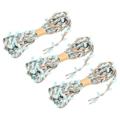 Unique Bargains Jungle Wedding Party Home Garden Decor Burlap Leaf Ribbon Jute Rope Artificial Vine 3 Pcs