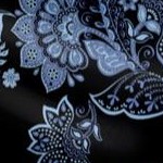 black french blue paisley floral