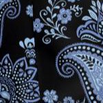 black french blue paisley floral