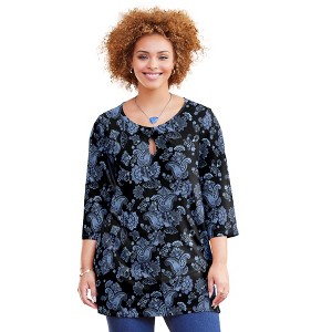 Catherines Women's Plus Size Liz&Me Swing Tunic Top - 1 of 4