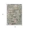 HomeRoots 3' X 5' Sage Gray And Plum Abstract Washable Indoor Outdoor Area Rug - 3 of 4