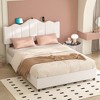 VECELO Queen/Full Size Platform Bed Frame with Type-C & USB Charging Stations and 4 Storage Drawers, Upholstered Adjustable Headboard, Beige - 4 of 4