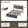WOWLIVE Upholstered Bed Frame with Adjustable Headboard and 2 Storage Drawers, Velvet Platform Bed Frame with Charging Station and LED, Beige & Grey - 2 of 4
