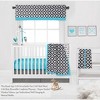 Bacati - Love Black Turquoise 10 pc Crib Bedding Set with 2 Crib Fitted Sheets - 4 of 4