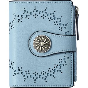 FATMOON Women's Wallets,Small Wallet for Women Bifold RFID Blocking Card Holder Leather Wallets with Zipper Coin Pocket - 1 of 4