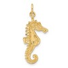 Black Bow Jewelry 14k Yellow Gold 2D Polished Seahorse Pendant - 3 of 4