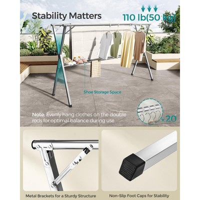 Extendable Stainless Steel Foldable Drying Rack, Dove Gray